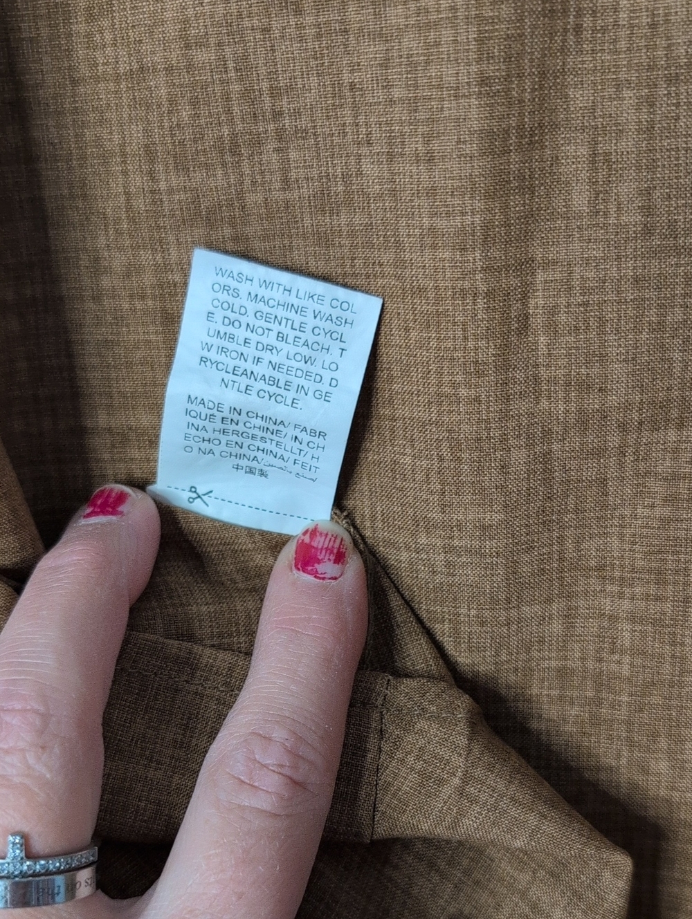 Women's Brown Button-Front Short Sleeve Shirt - Picture 6 of 6